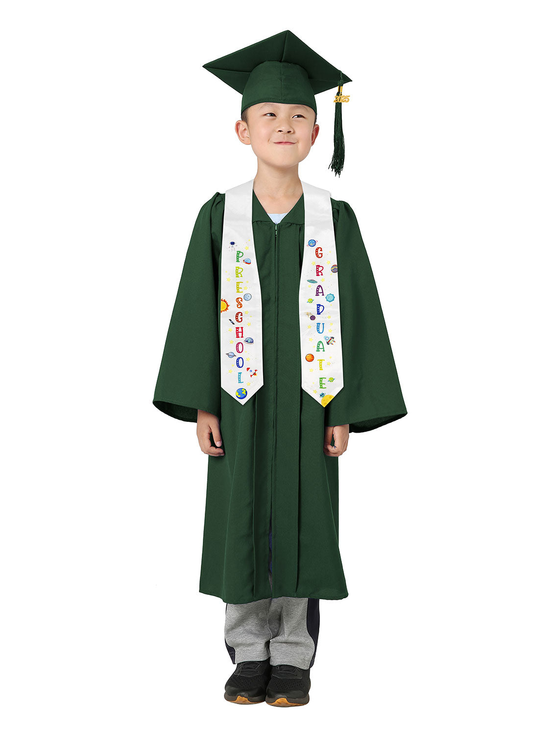 Preschool Graduation Cap and Gown Package with Stole Certificate