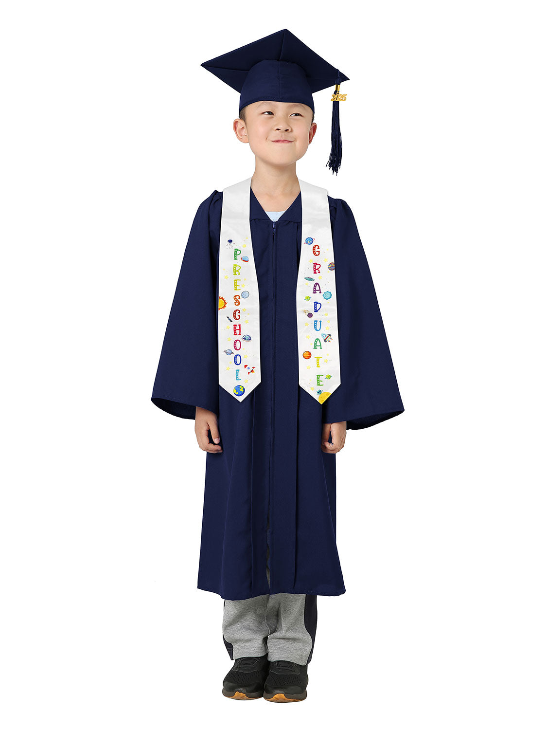 Preschool Graduation Cap and Gown Package with Stole Certificate