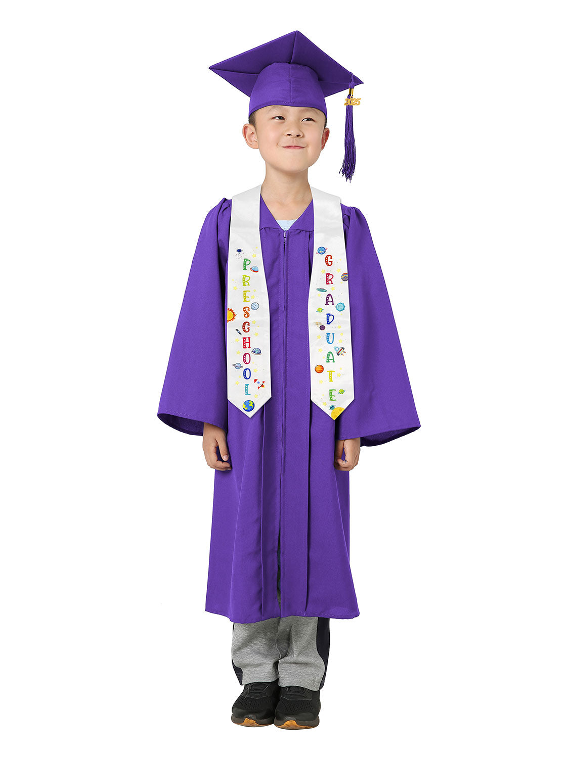 Preschool Graduation Cap and Gown Package with Stole Certificate