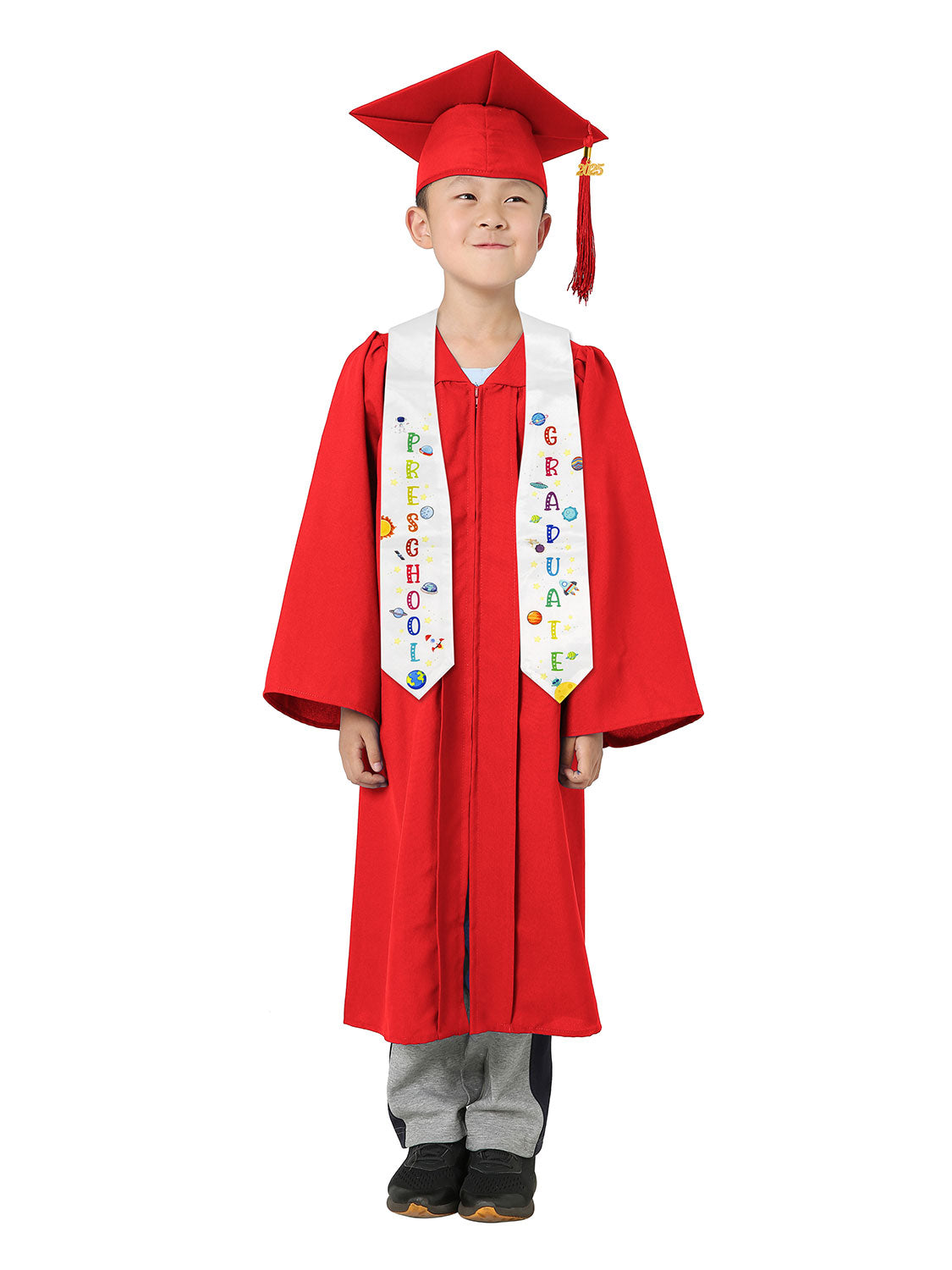 Preschool Graduation Cap and Gown Package with Stole Certificate