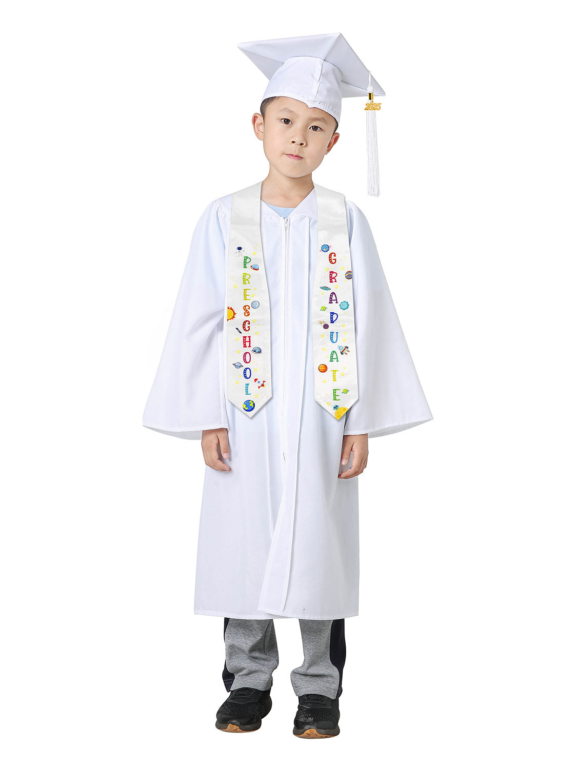 Preschool Graduation Cap and Gown Package with Stole Certificate