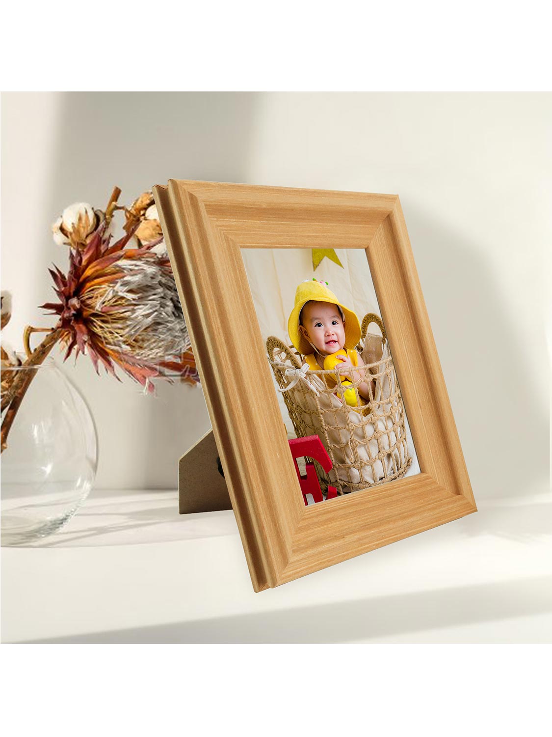 Solid Wood Picture Frame with Real Glass Set of 2 - Various Colors & Sizes Available