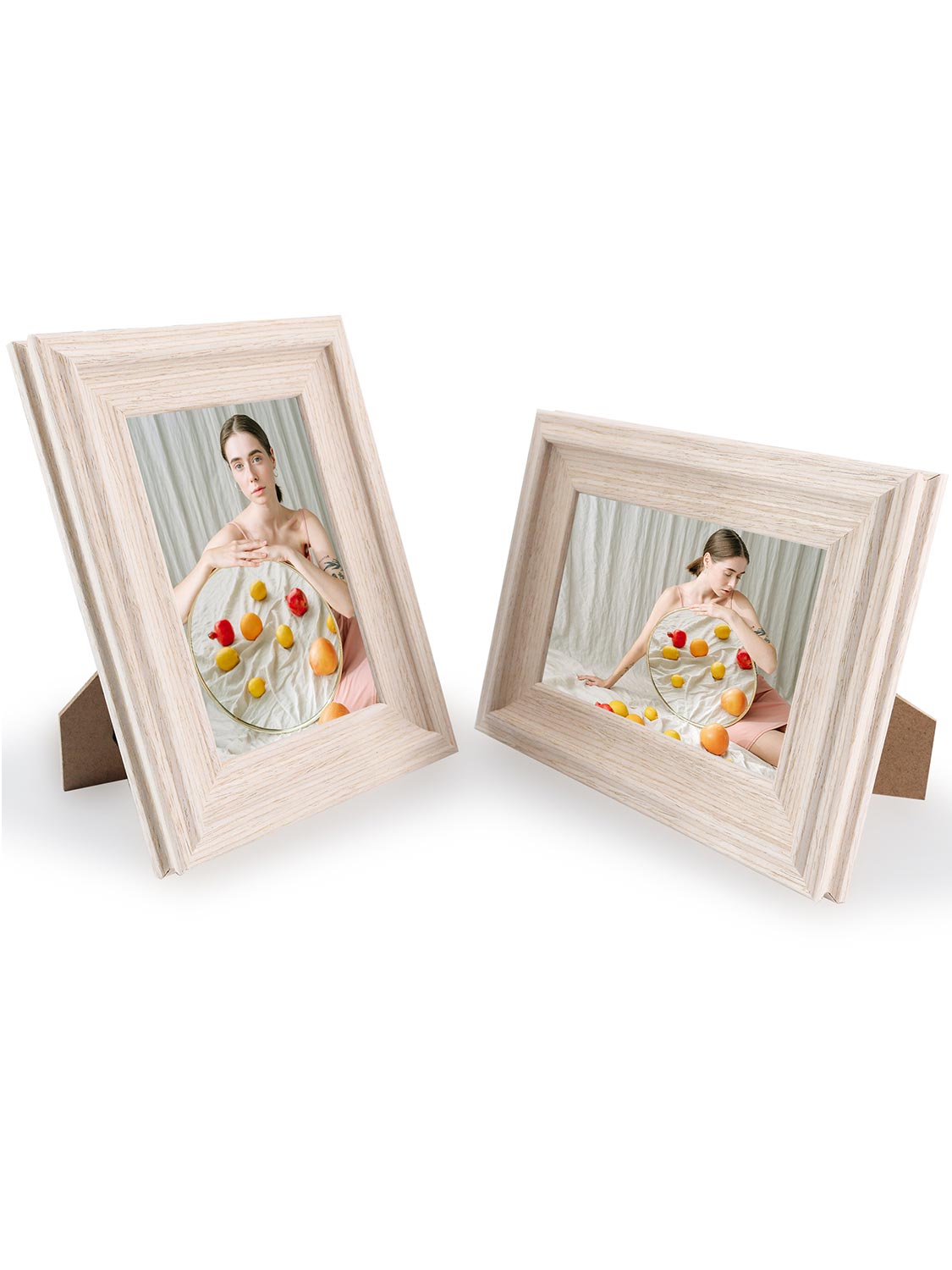 Solid Wood Picture Frame with Real Glass Set of 2 - Various Colors & Sizes Available