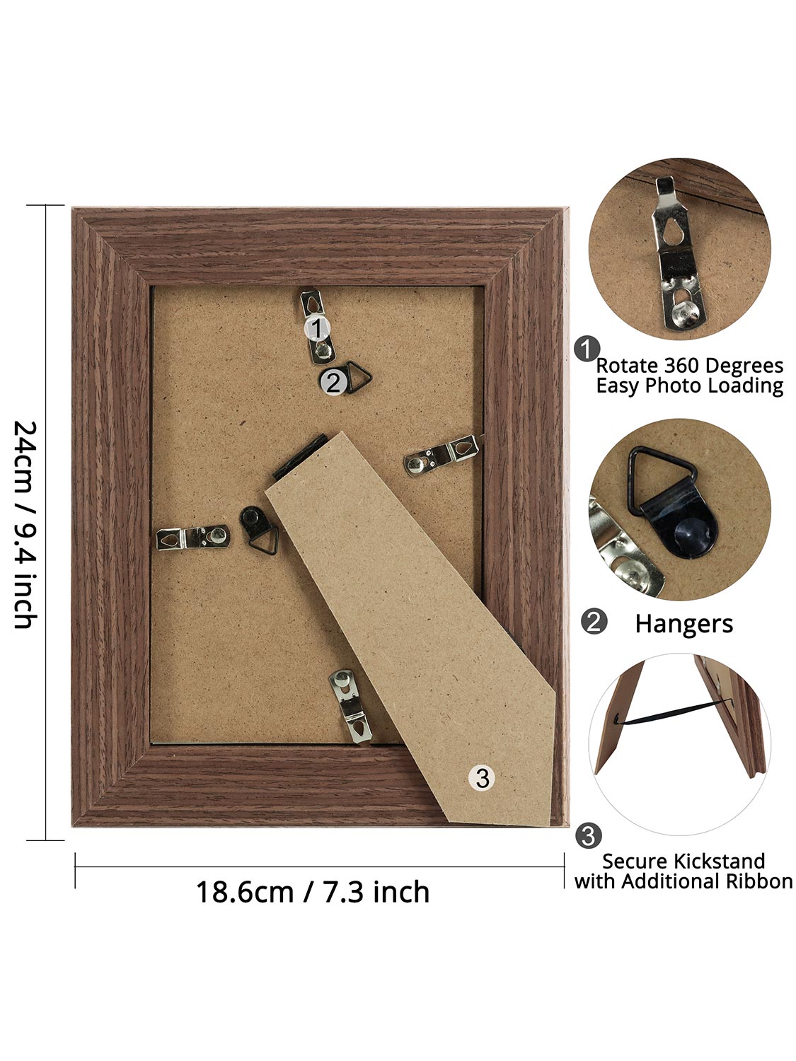 Solid Wood Picture Frame with Real Glass Set of 2 - Various Colors & Sizes Available