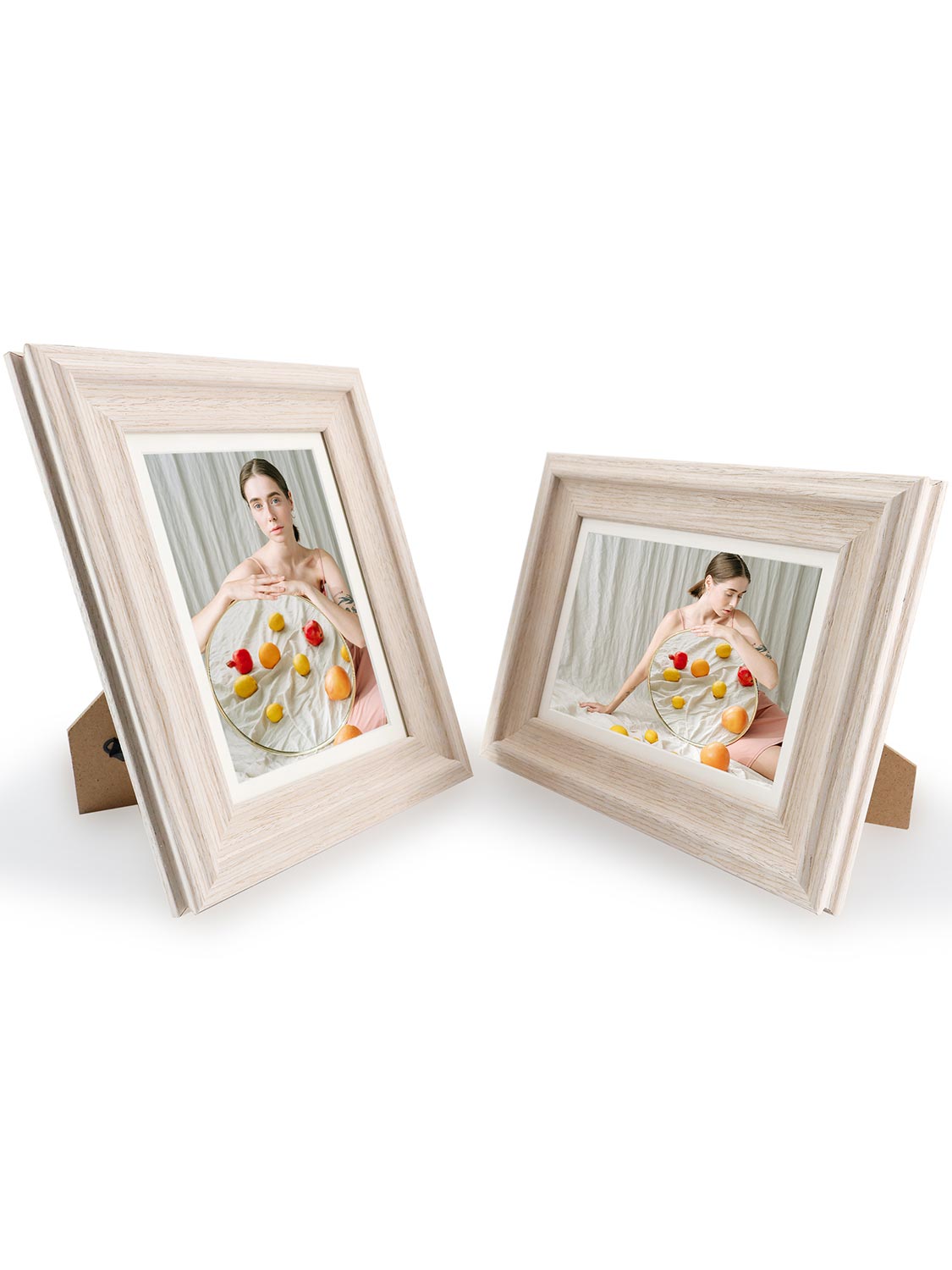 Solid Wood Picture Frame with Real Glass Set of 2 - Various Colors & Sizes Available