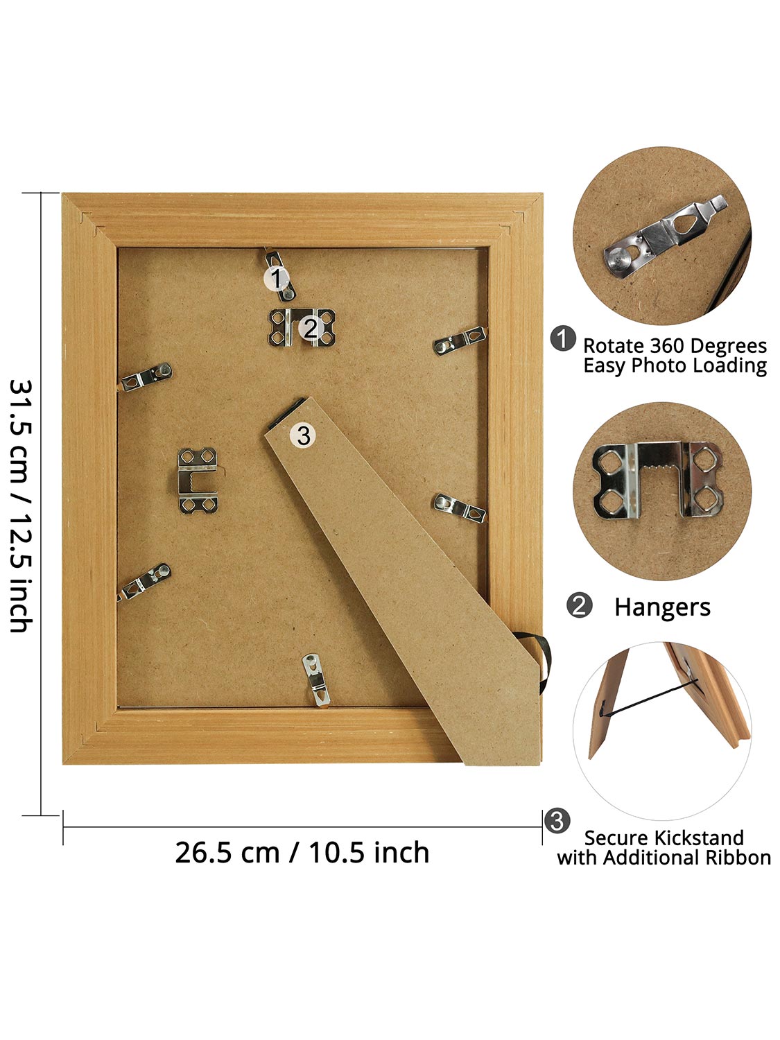 Solid Wood Picture Frame with Real Glass Set of 2 - Various Colors & Sizes Available