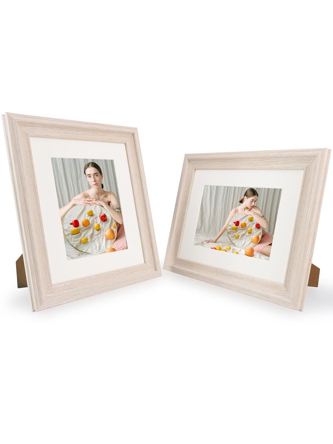 Solid Wood Picture Frame with Real Glass Set of 2 - Various Colors & Sizes Available