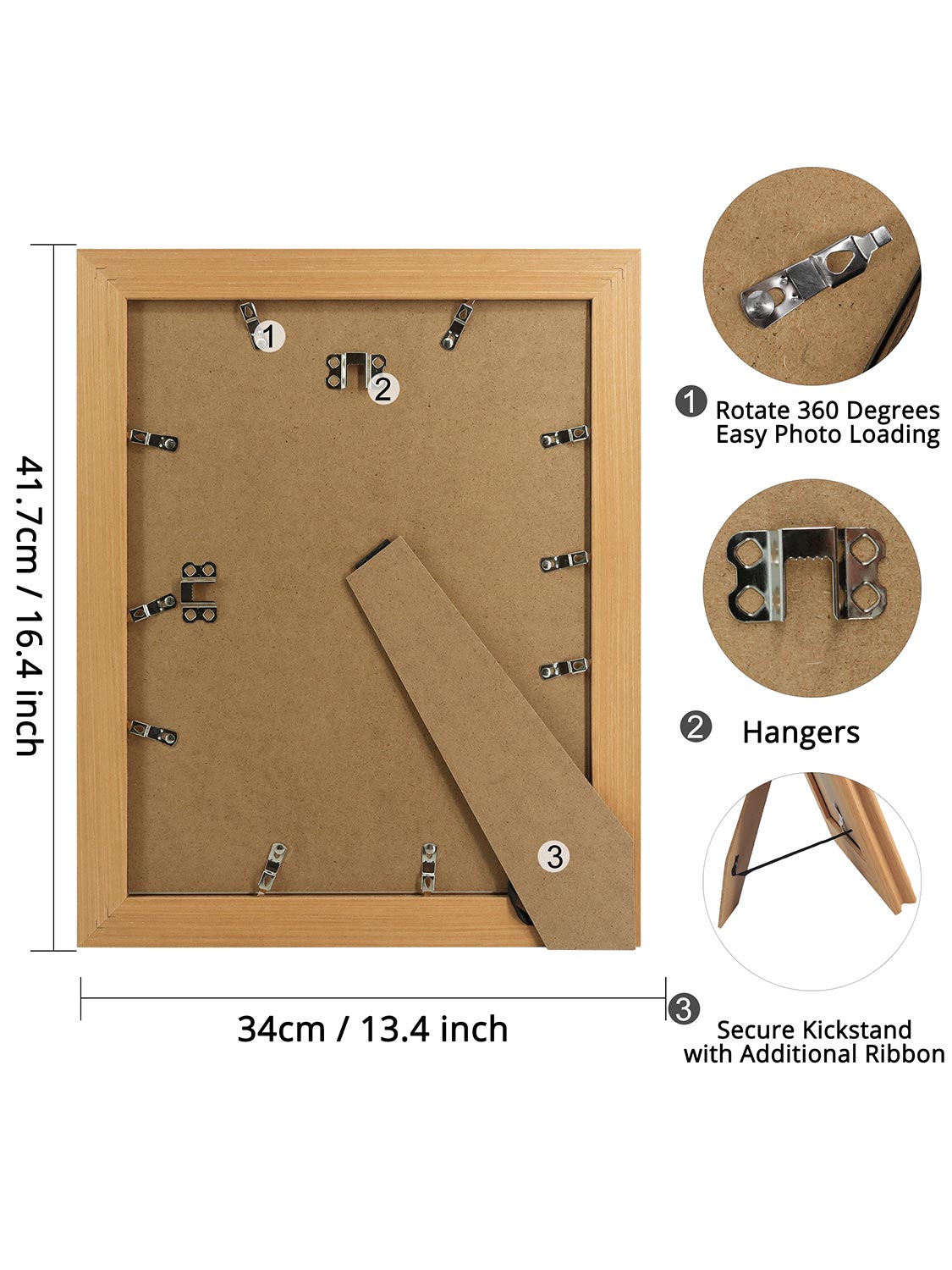 Solid Wood Picture Frame with Real Glass Set of 2 - Various Colors & Sizes Available