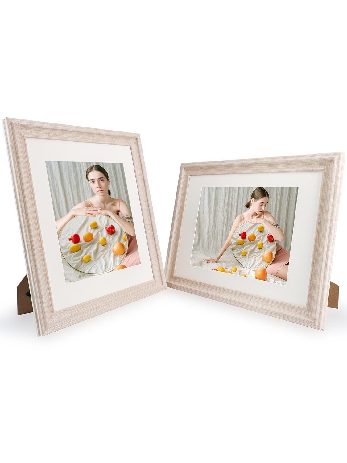 Solid Wood Picture Frame with Real Glass Set of 2 - Various Colors & Sizes Available