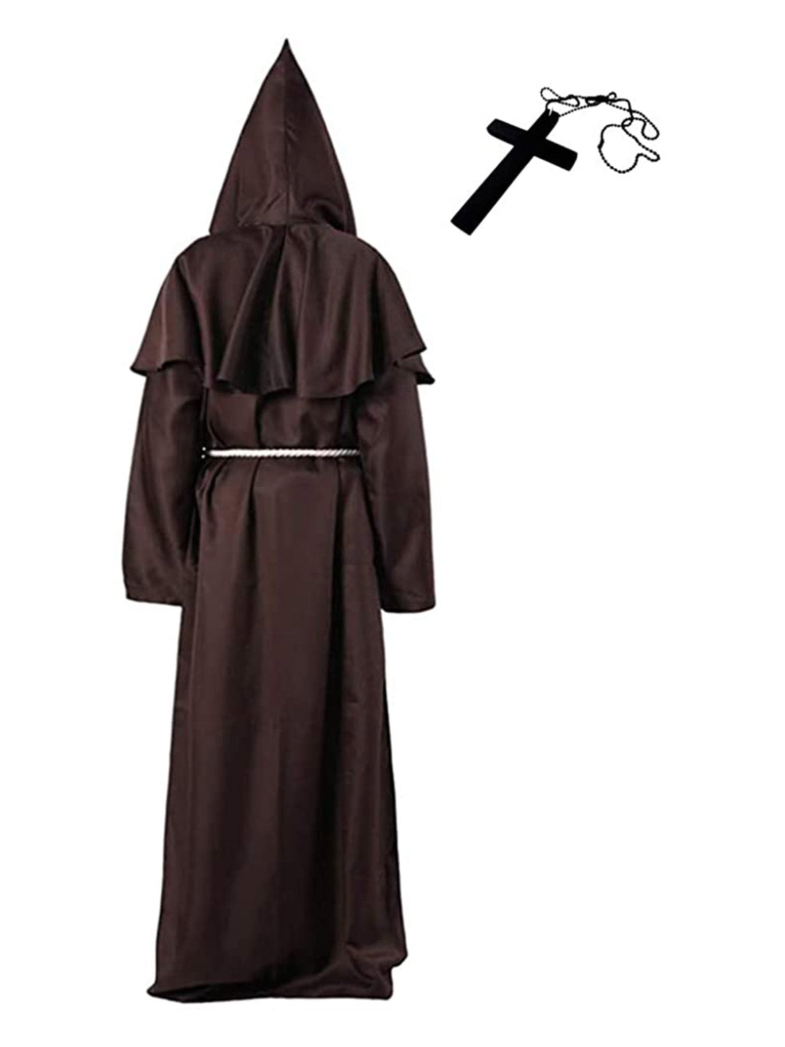 Unisex Medieval Gothic Hooded Monk Robes for Halloween Wizard Cosplay - 2 Colors Available