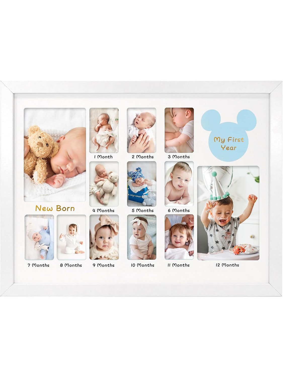 White 12x16 Baby's First Twelve Months Picture Frame