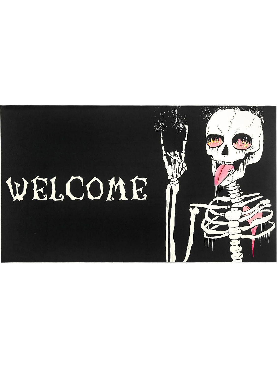 Funny Skeleton Outside Non-Slip and Washable Welcome Door Halloween Mat - 30*17