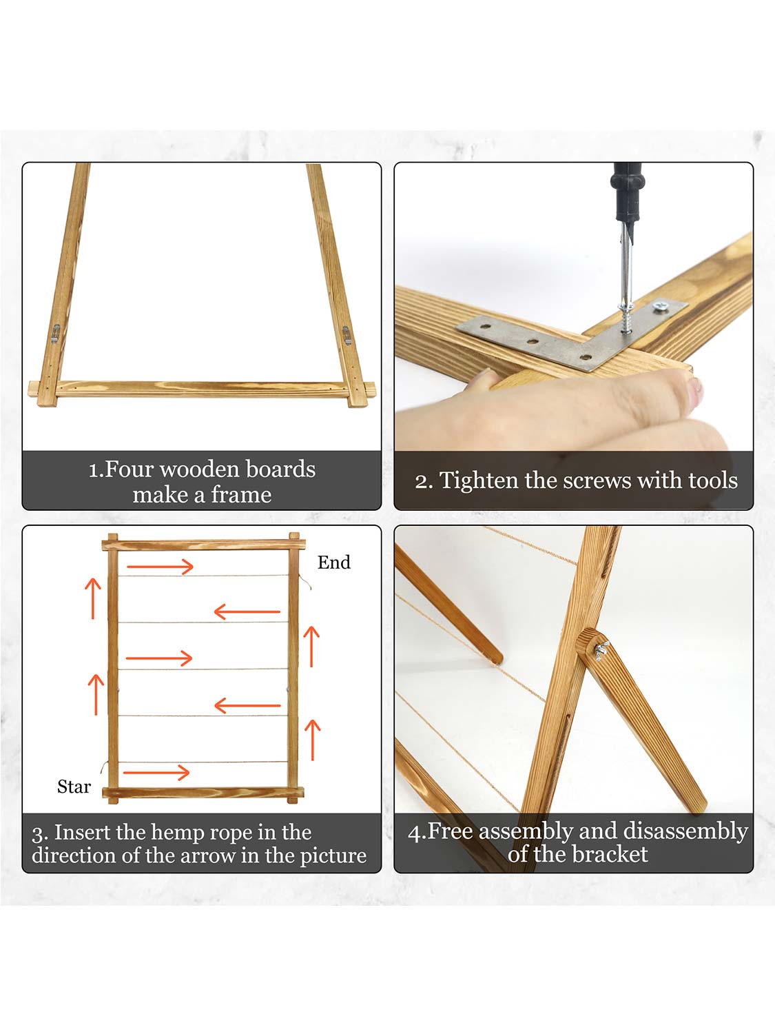33*25 Freestanding Wood Photo Display Board with Clips - 4 Colors Available