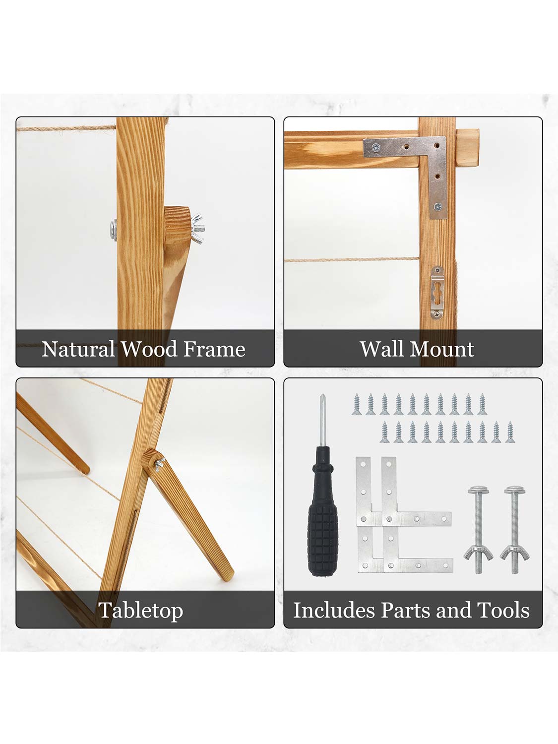 33*25 Freestanding Wood Photo Display Board with Clips - 4 Colors Available