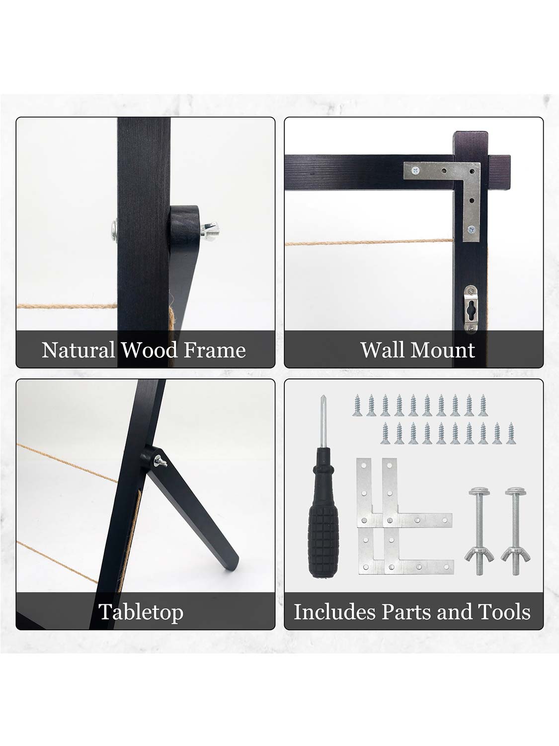 33*25 Freestanding Wood Photo Display Board with Clips - 4 Colors Available