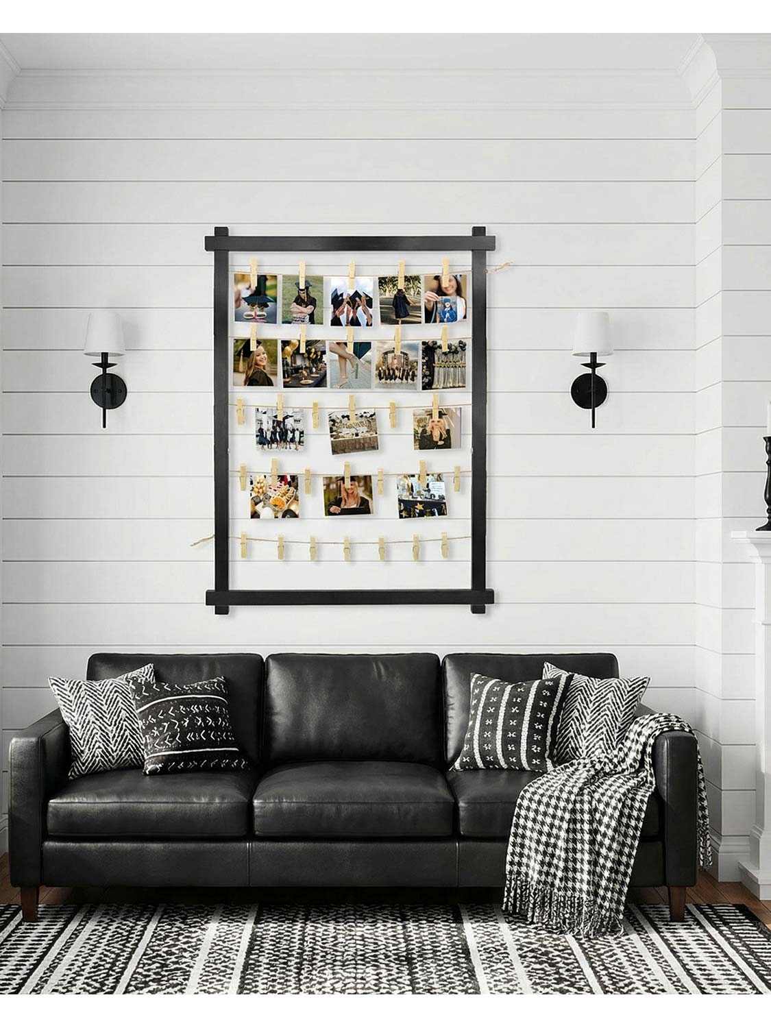 33*25 Freestanding Wood Photo Display Board with Clips - 4 Colors Available