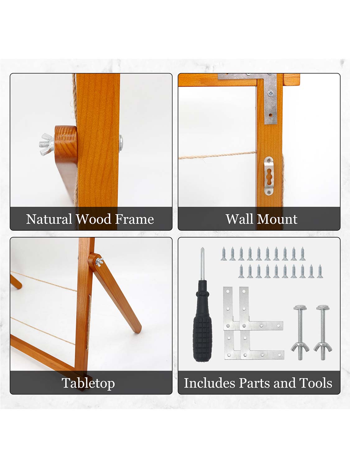 33*25 Freestanding Wood Photo Display Board with Clips - 4 Colors Available