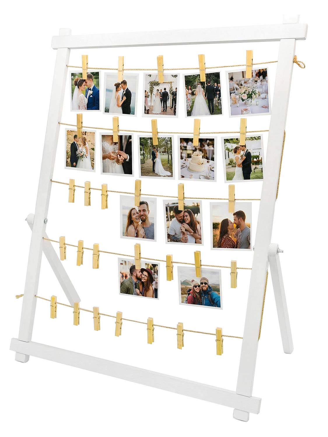 33*25 Freestanding Wood Photo Display Board with Clips - 4 Colors Available