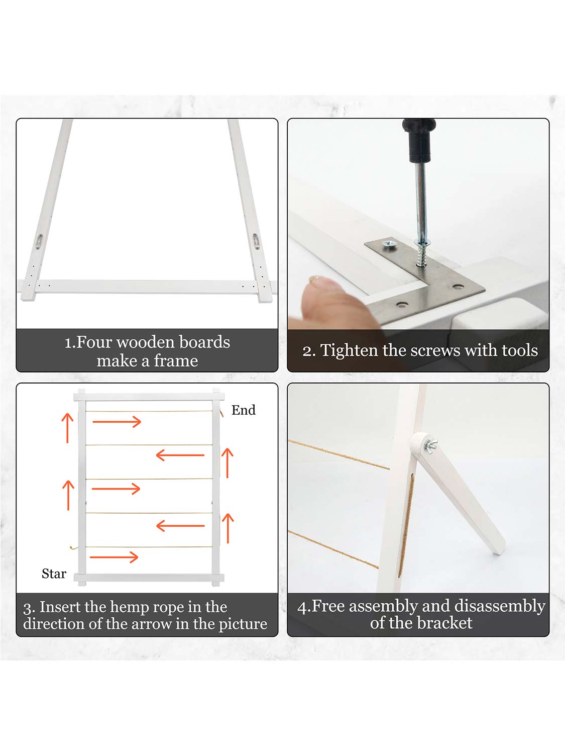 33*25 Freestanding Wood Photo Display Board with Clips - 4 Colors Available