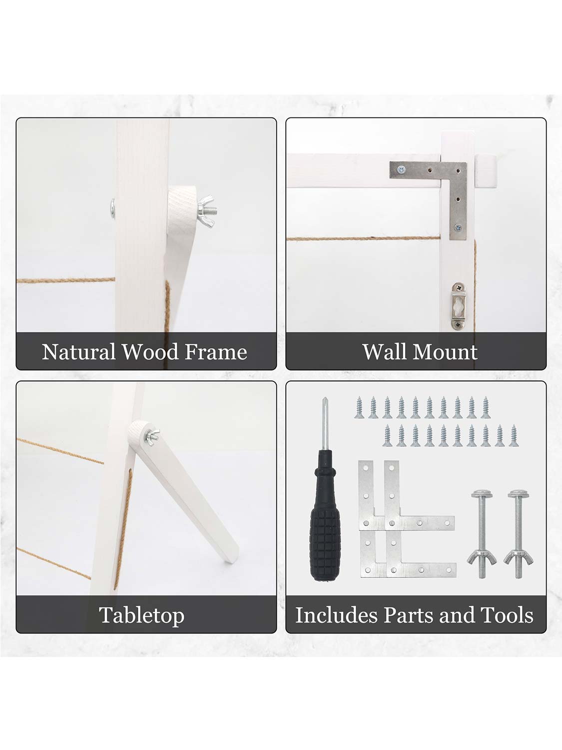 33*25 Freestanding Wood Photo Display Board with Clips - 4 Colors Available