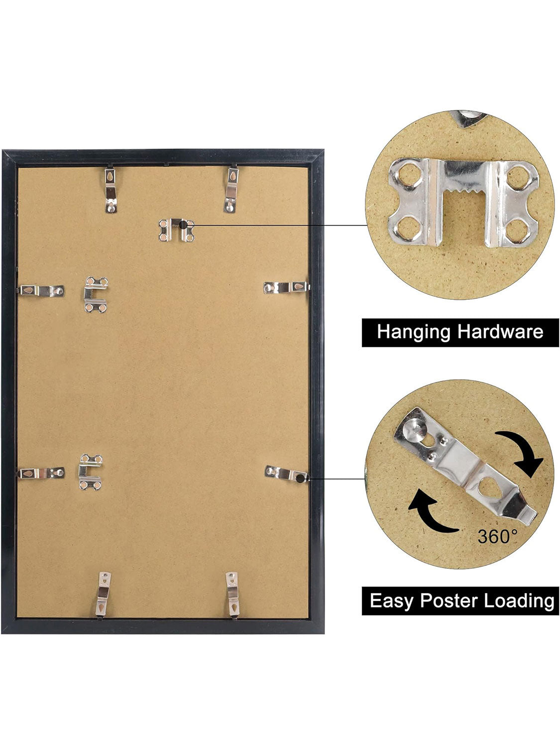 UV Protection Acrylic Hanging Hardware for Wall Mounting Poster Frame - Various Sizes Available