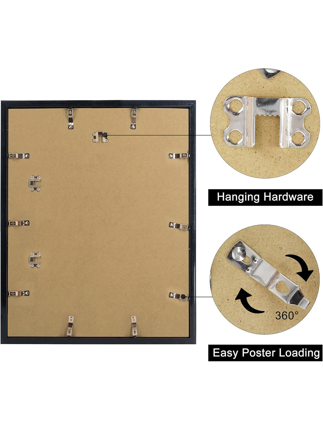 UV Protection Acrylic Hanging Hardware for Wall Mounting Poster Frame - Various Sizes Available