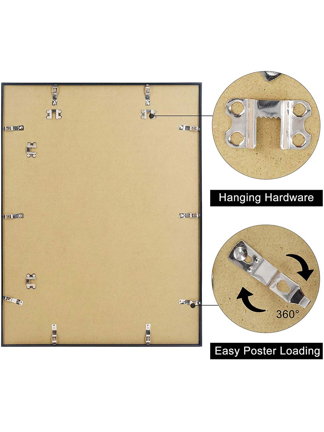 UV Protection Acrylic Hanging Hardware for Wall Mounting Poster Frame - Various Sizes Available