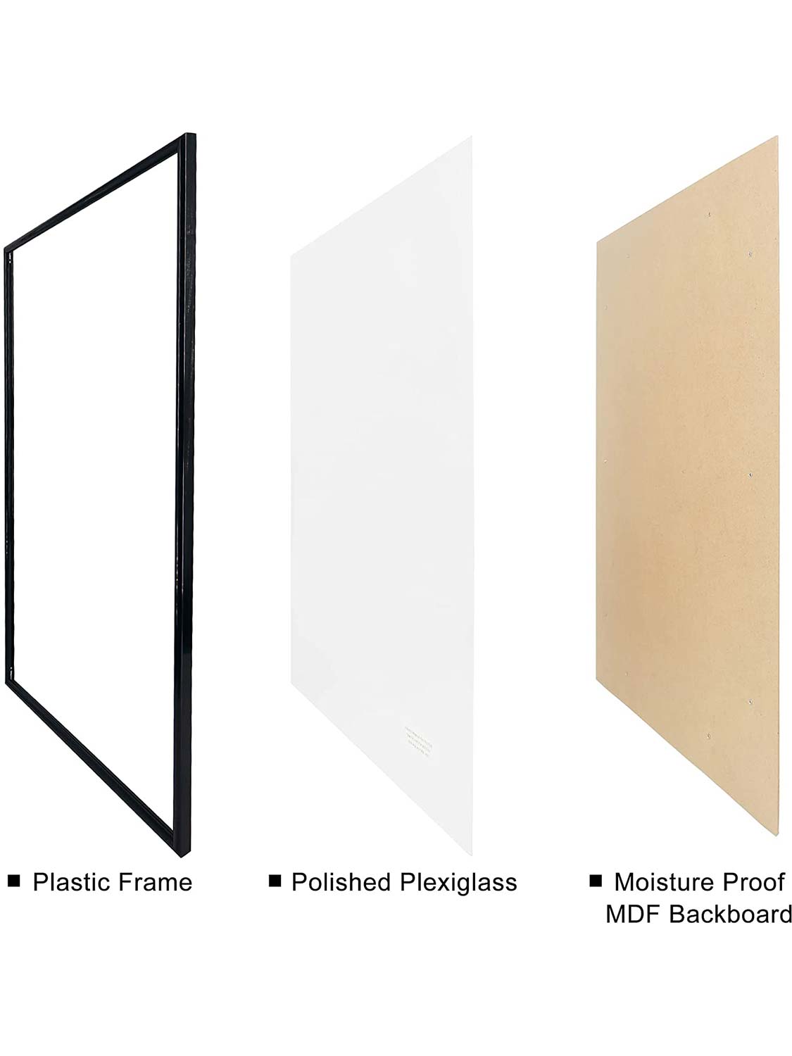 UV Protection Acrylic Hanging Hardware for Wall Mounting Poster Frame - Various Sizes Available