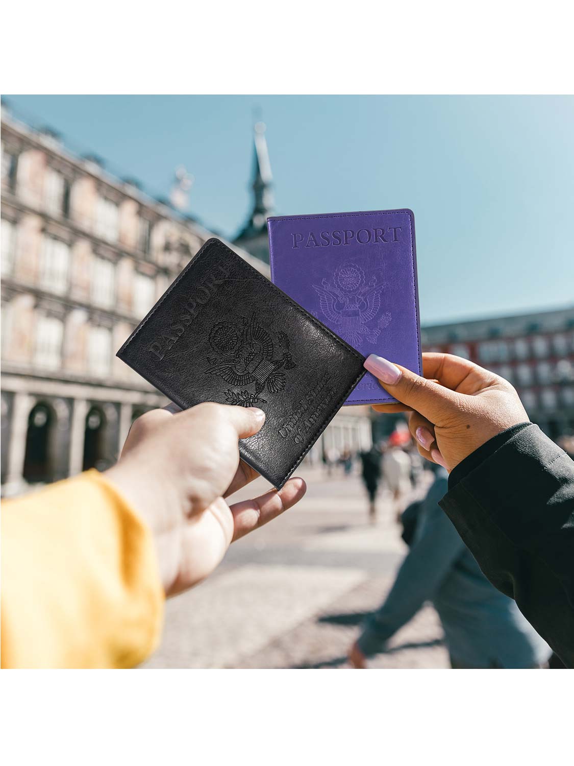 Leather Passport Wallets Cover with Waterproof Vaccine Card Holder - 4 Colors Available