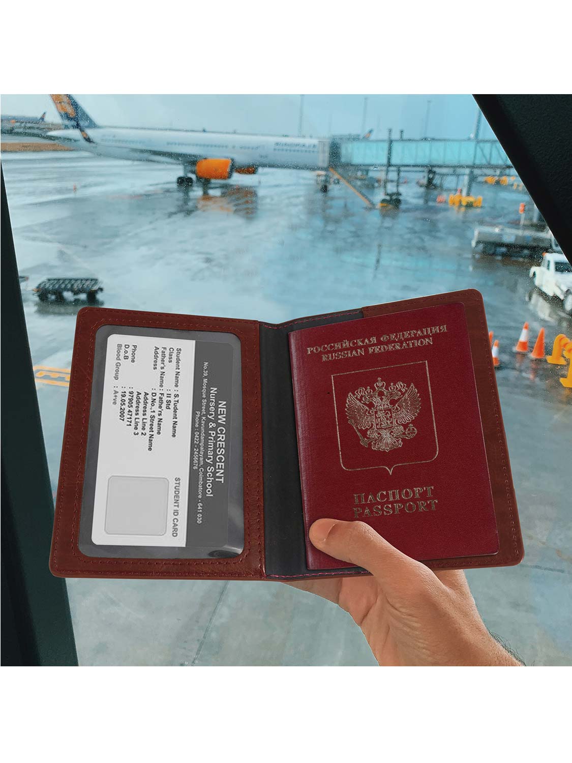 Leather Passport Wallets Cover with Waterproof Vaccine Card Holder - 4 Colors Available