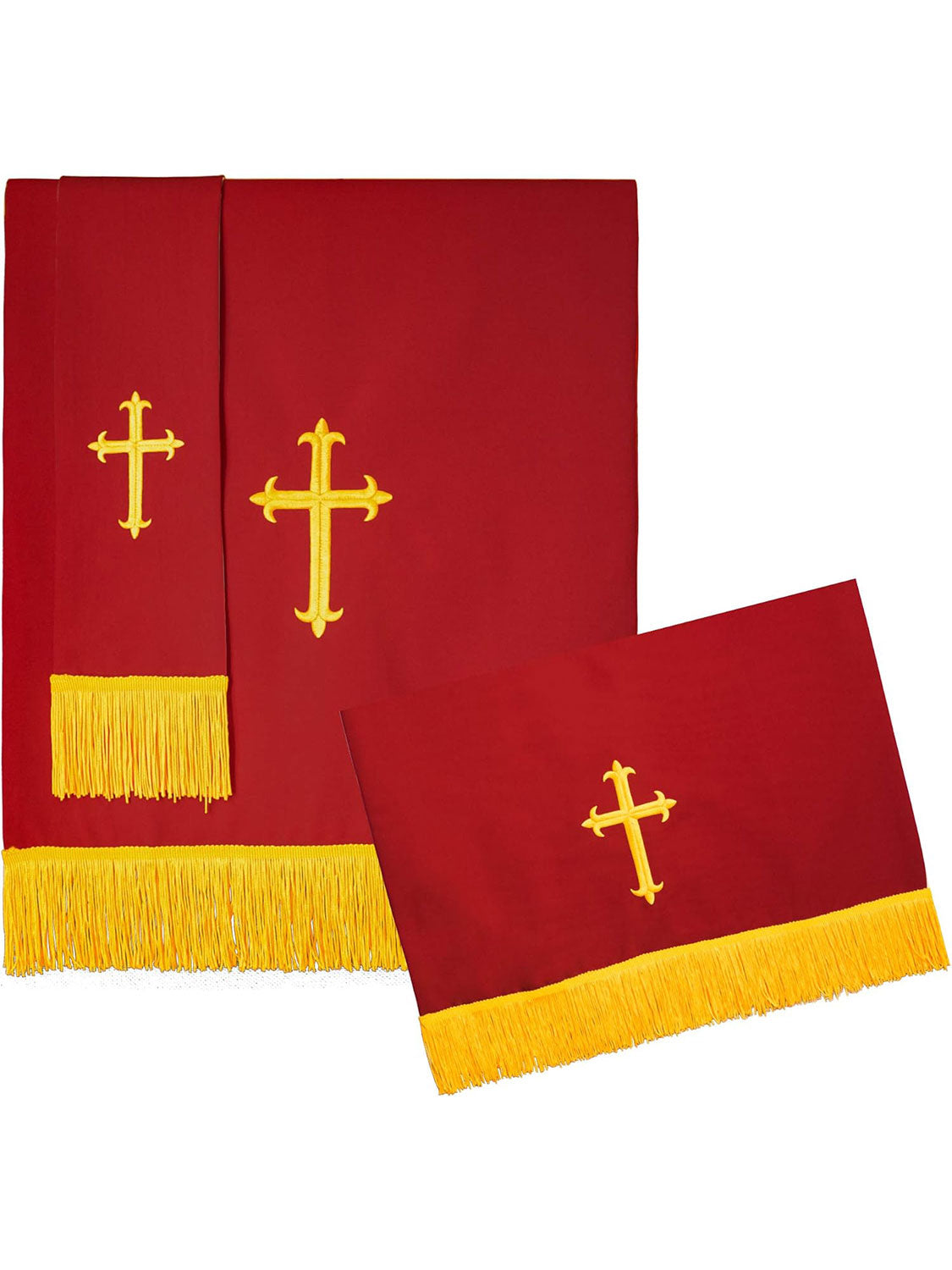 Reversible Parament with Embroidered Cross IHS Set of 3 - 2 Colors Available