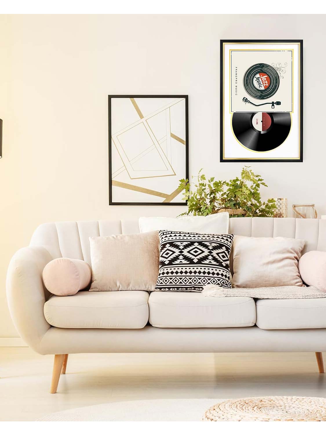 Black Vinyl Record Album Frame with Gold Trim for 12*12 LP Covers - 2 Colors Avialable