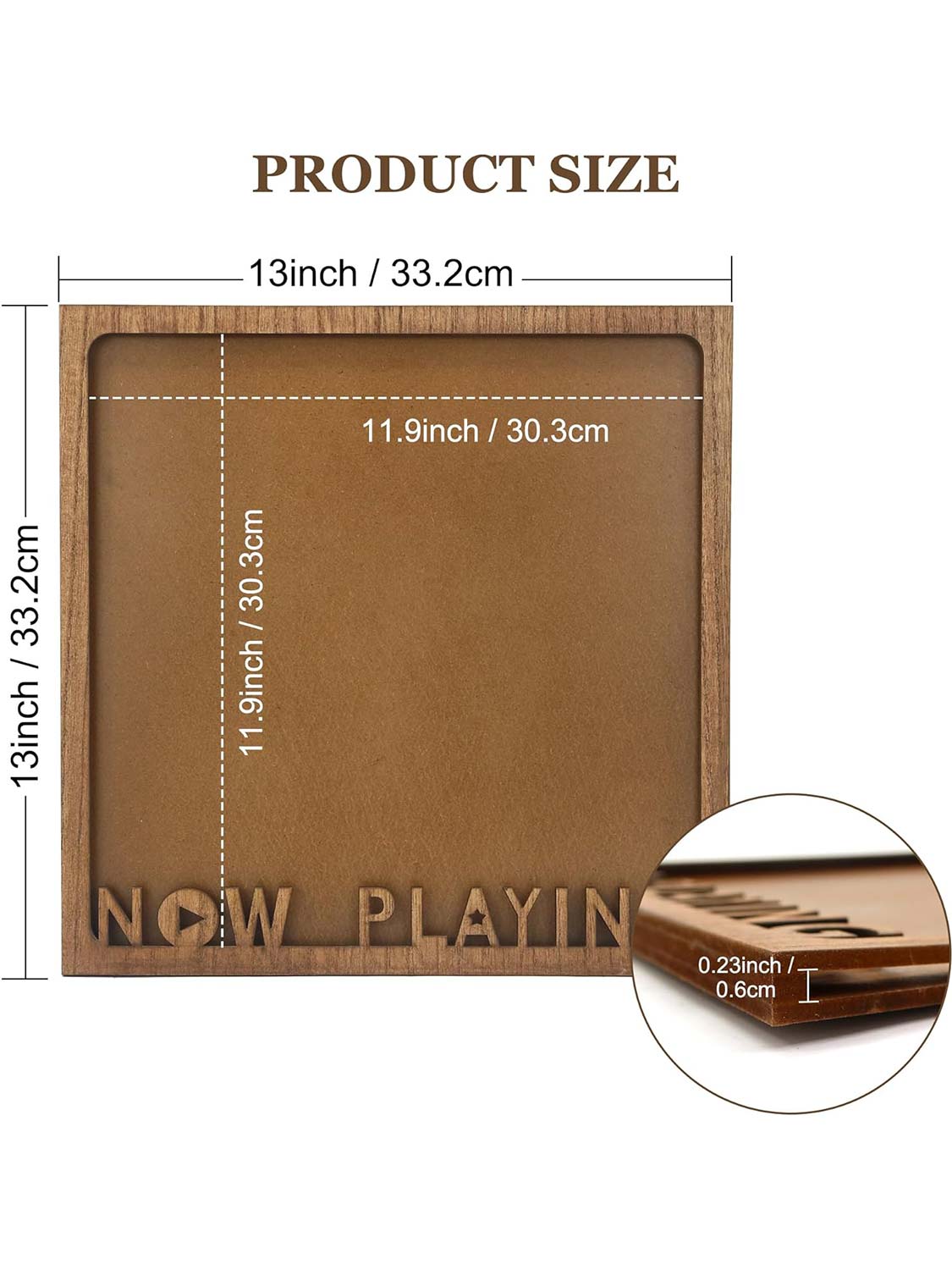 Now Playing Vinyl Record Frame for 12.5*12.5 Album Cover - 2 Colors Available
