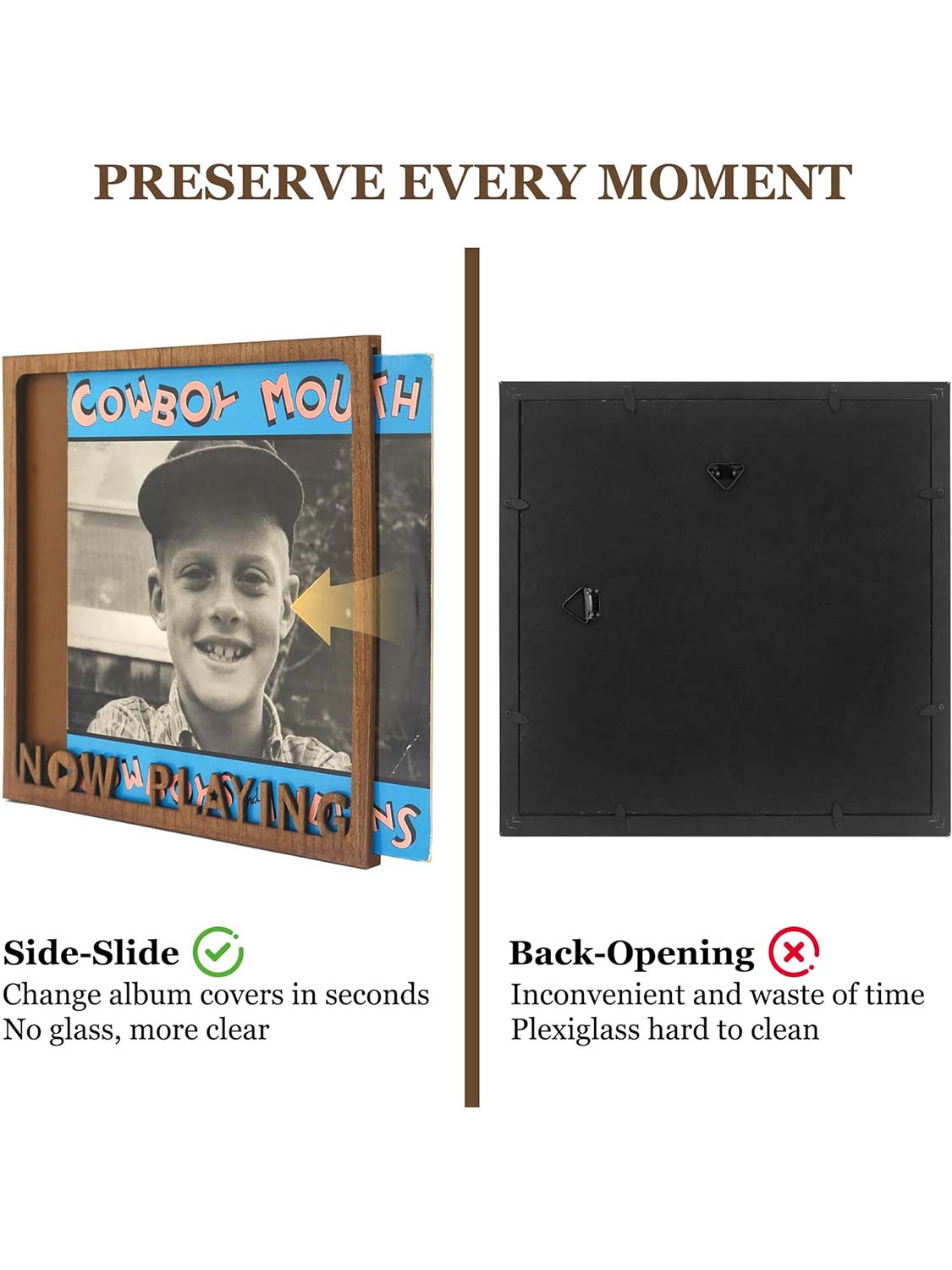 Now Playing Vinyl Record Frame for 12.5*12.5 Album Cover - 2 Colors Available
