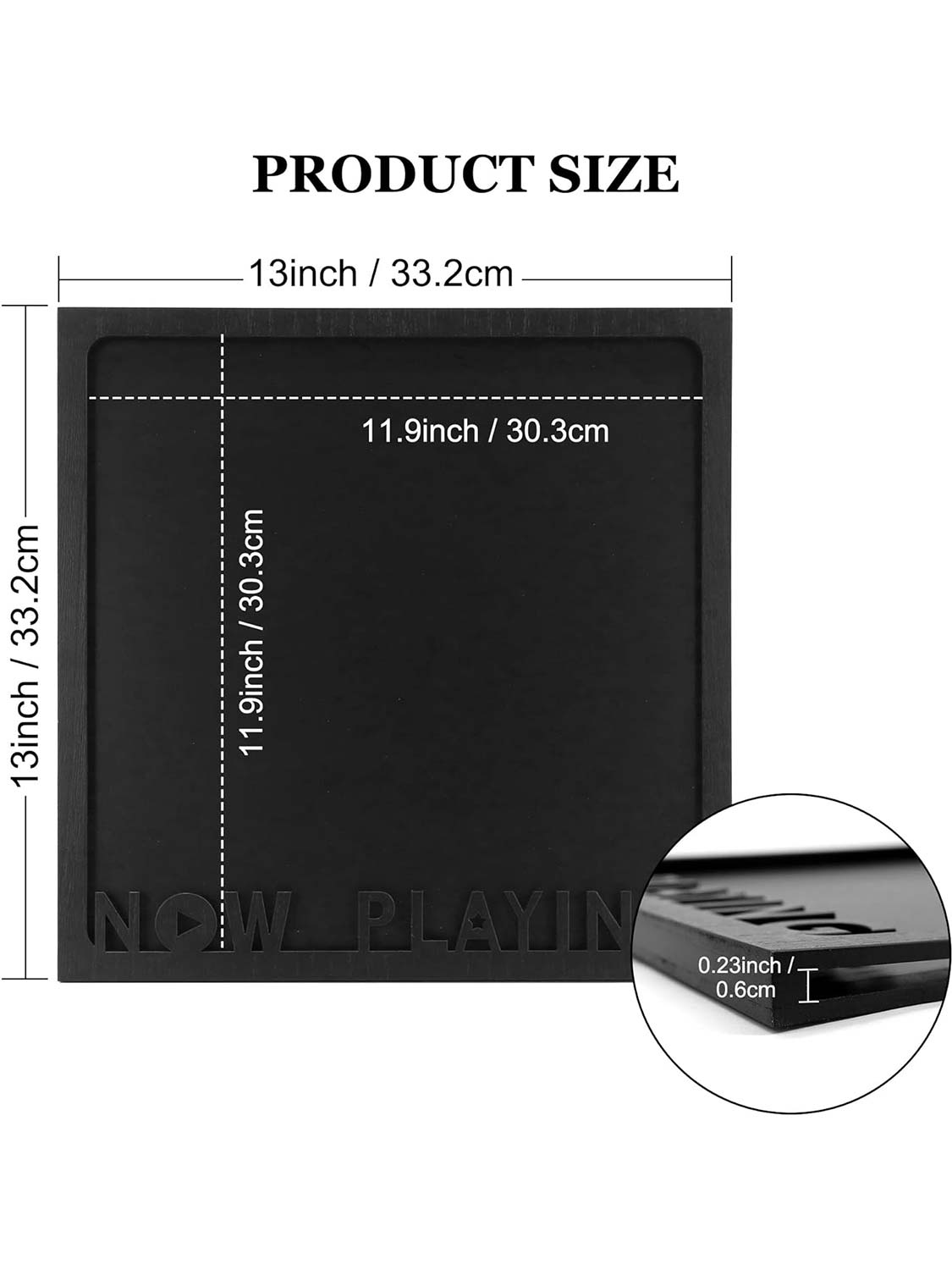 Now Playing Vinyl Record Frame for 12.5*12.5 Album Cover - 2 Colors Available
