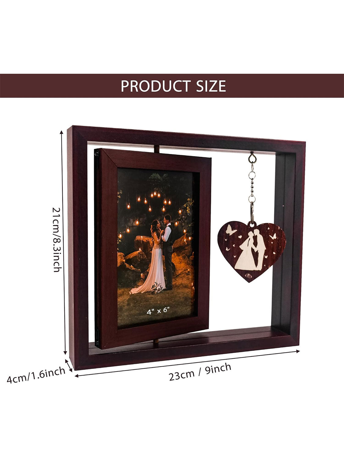 4x6 Rotating Picture Frame for Wedding Engagement Gifts & Dad/Mom Gifts