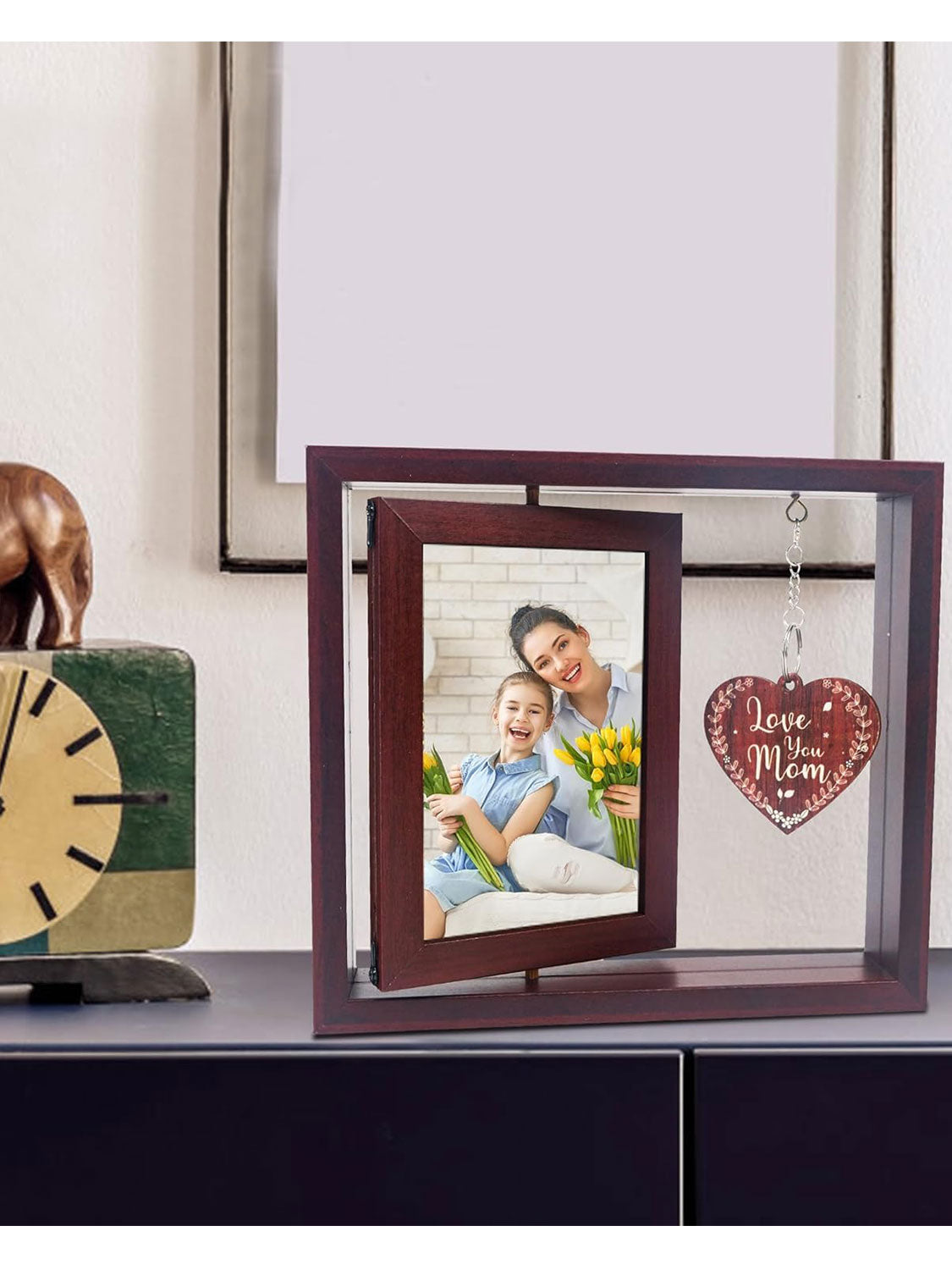 4x6 Rotating Picture Frame for Wedding Engagement Gifts & Dad/Mom Gifts