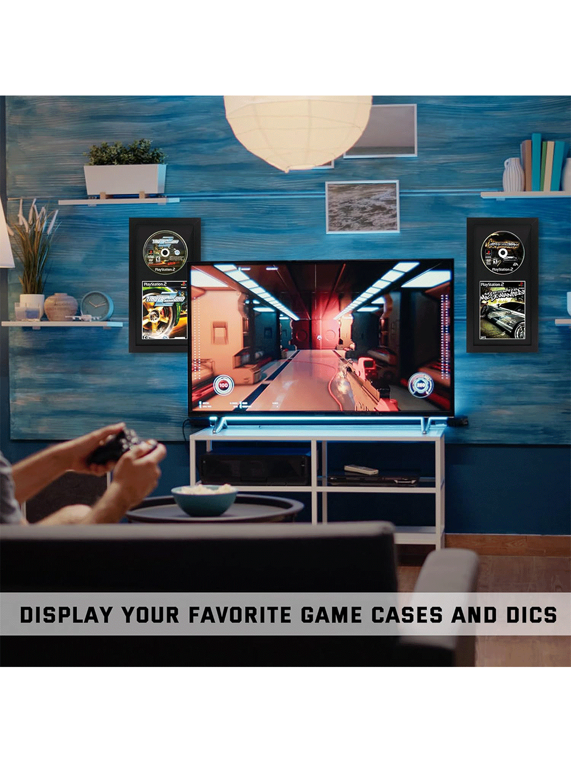 Black PS5 Game Display Case for 5.3* 6.7 Game Case & Disc Showcase