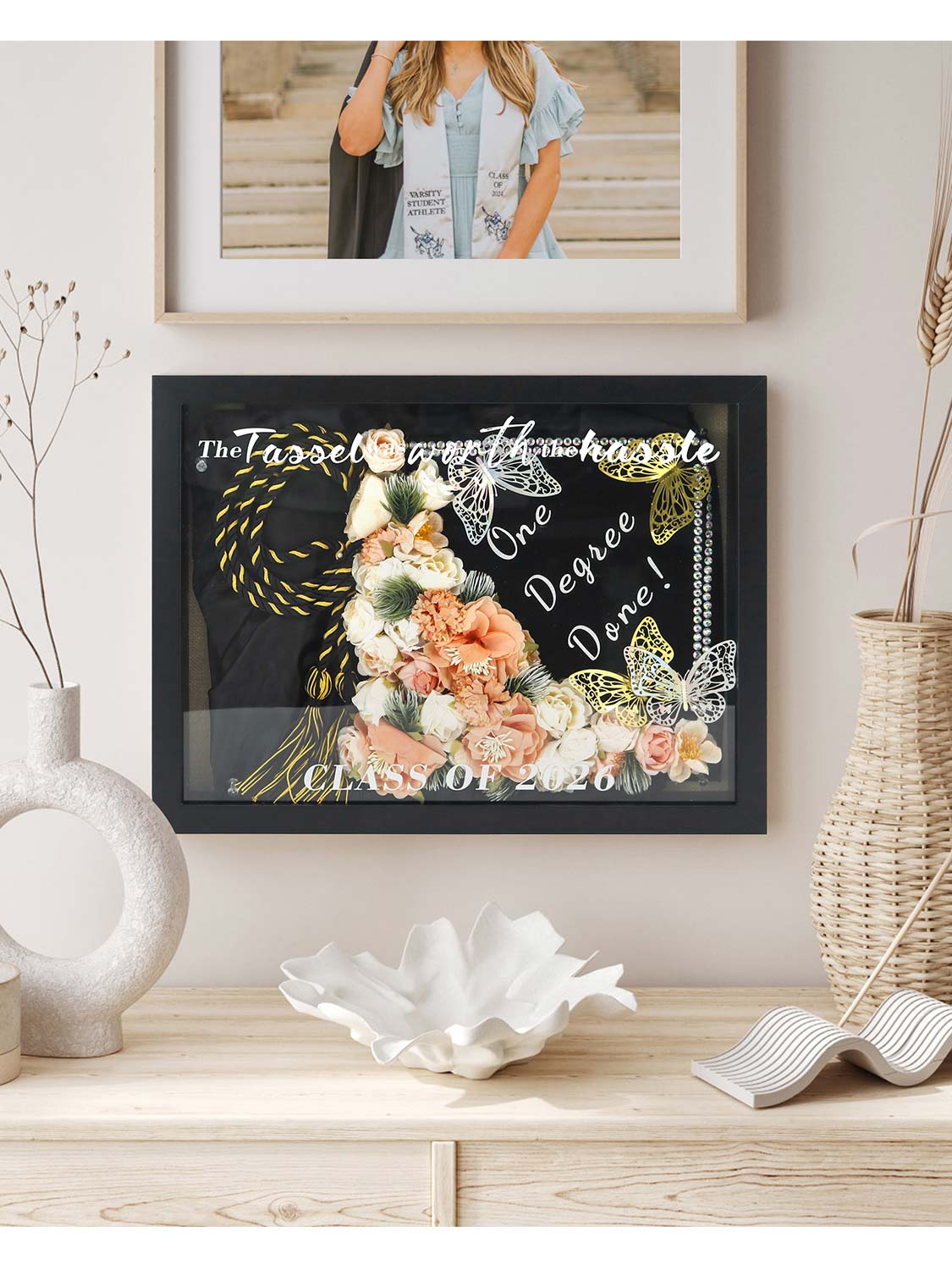 12.5*16.5 Class of 2026 Graduation Cap Shadow Box with Stick Pins