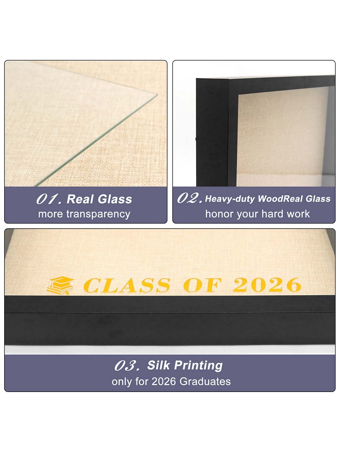 12.5*16.5 Class of 2026 Graduation Cap Shadow Box with Stick Pins