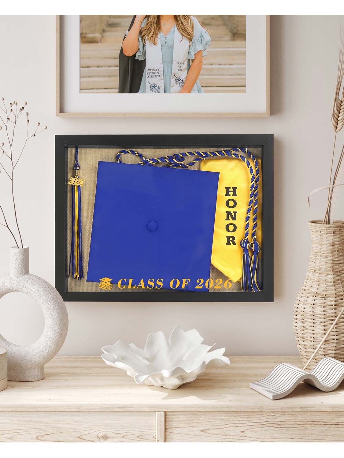 12.5*16.5 Class of 2026 Graduation Cap Shadow Box with Stick Pins