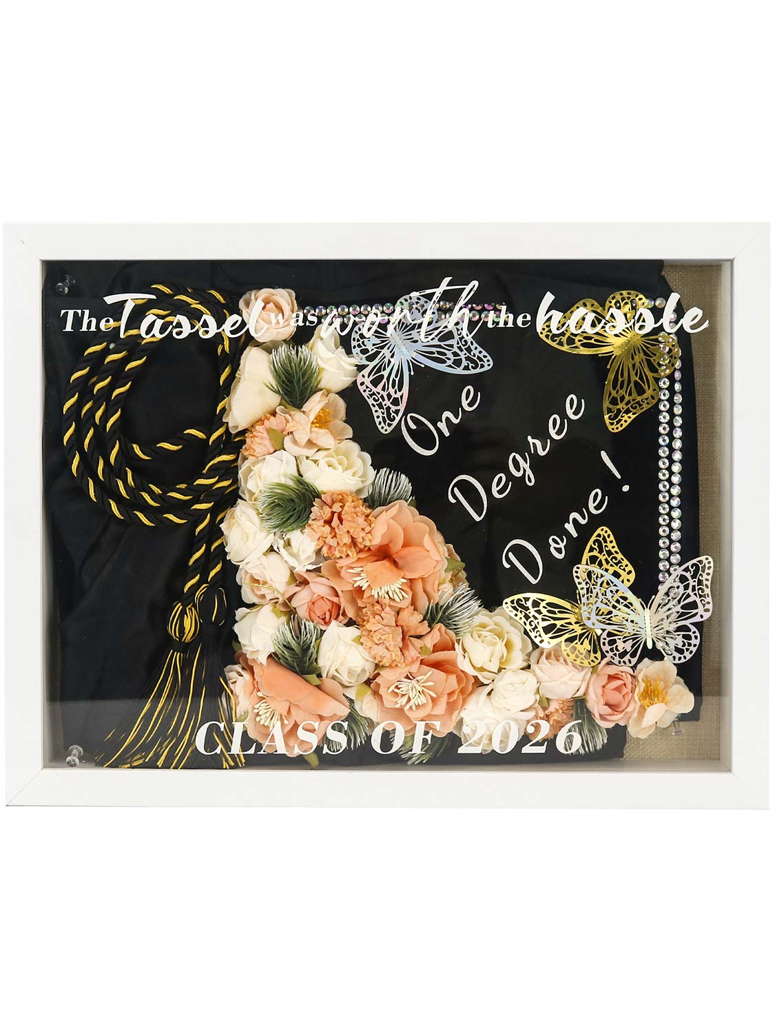 12.5*16.5 Class of 2026 Graduation Cap Shadow Box with Stick Pins