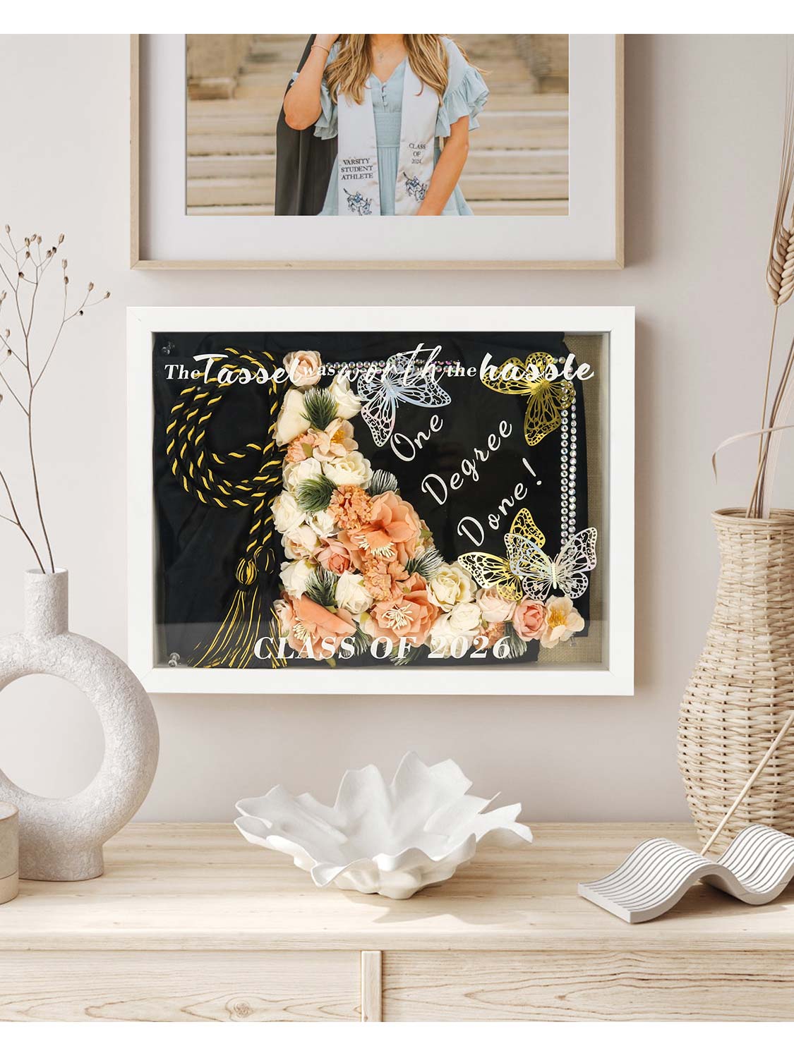 12.5*16.5 Class of 2026 Graduation Cap Shadow Box with Stick Pins