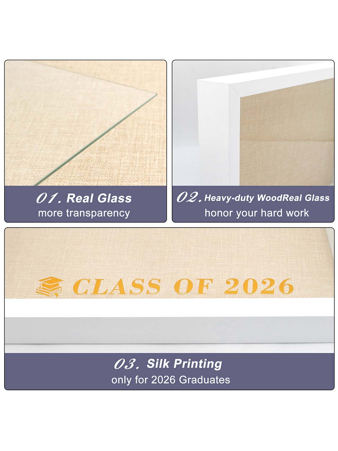 12.5*16.5 Class of 2026 Graduation Cap Shadow Box with Stick Pins