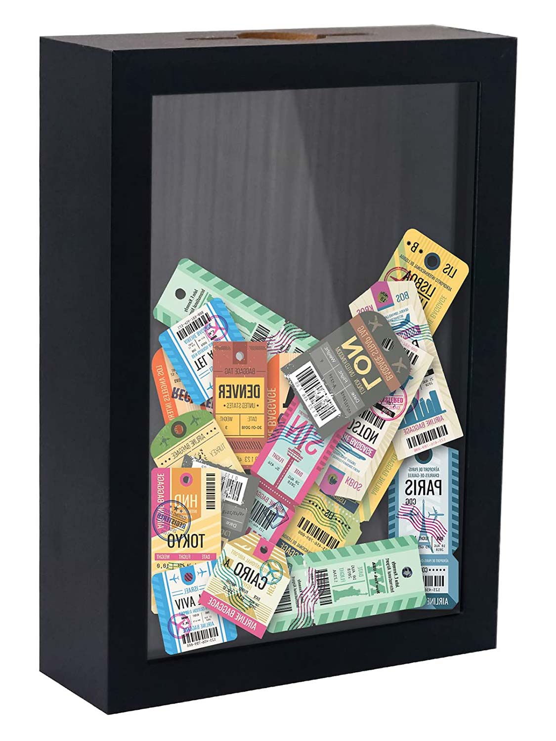 Top Loading Shadow Box Frame with Slot on Top - Various Colors & Sizes Available