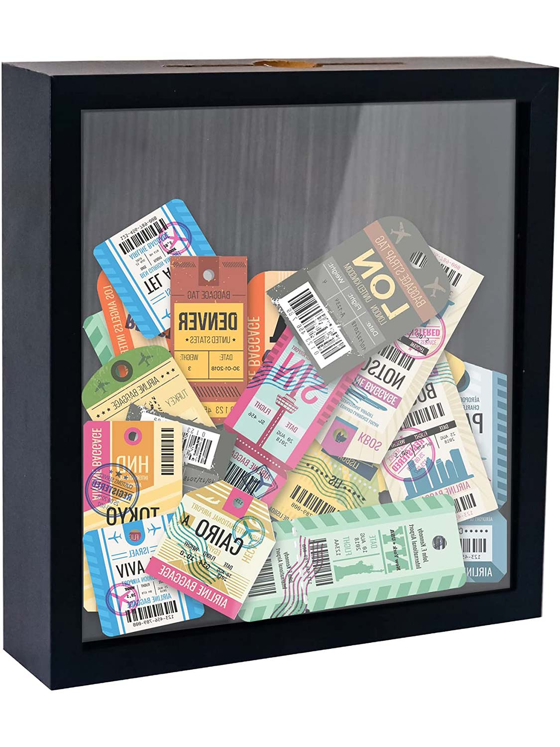 Top Loading Shadow Box Frame with Slot on Top - Various Colors & Sizes Available