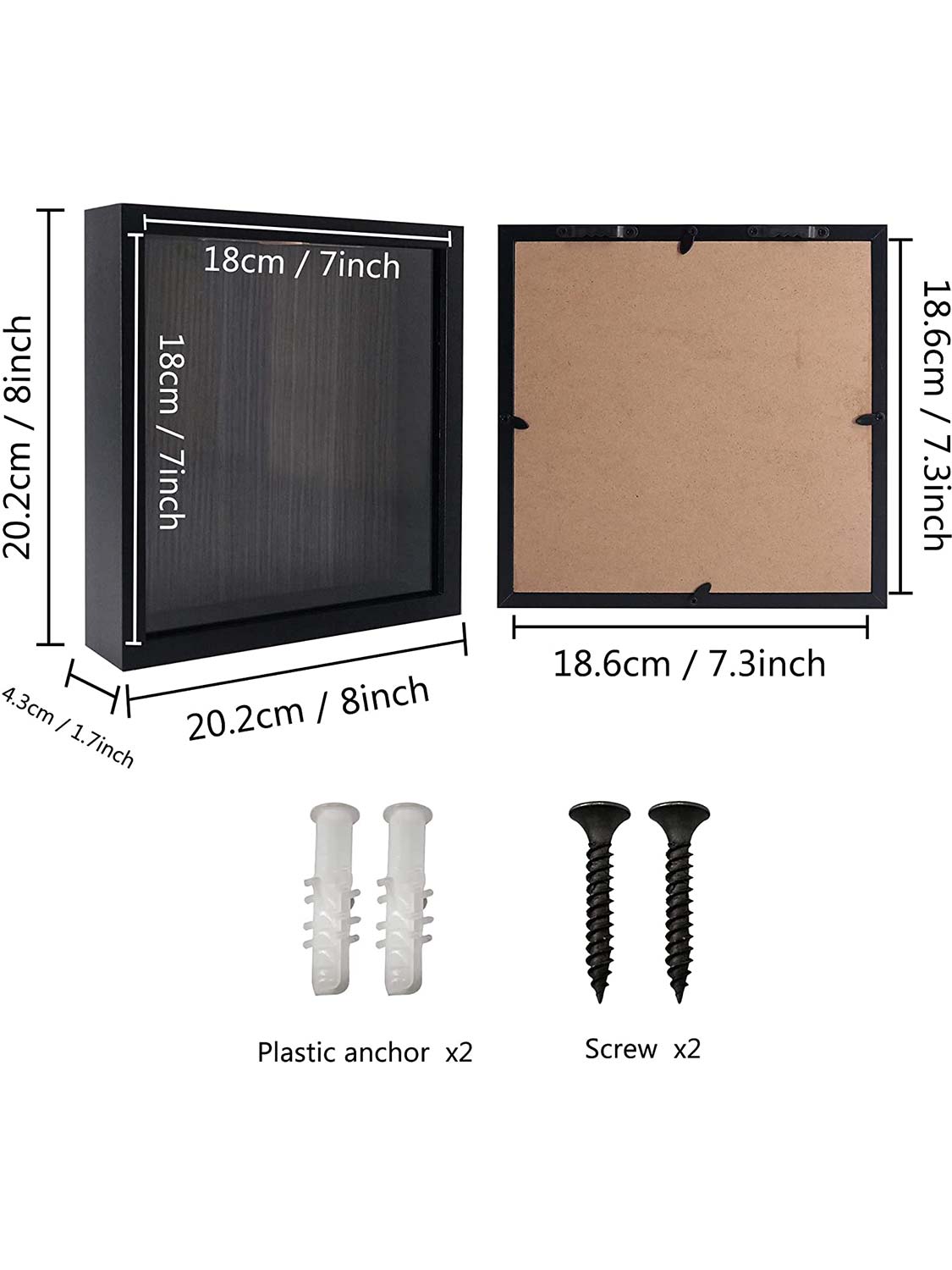 Top Loading Shadow Box Frame with Slot on Top - Various Colors & Sizes Available