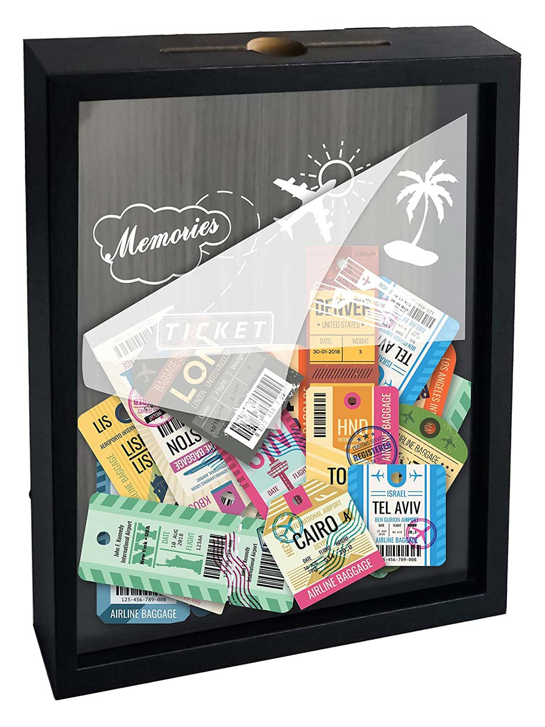 Top Loading Shadow Box Frame with Slot on Top - Various Colors & Sizes Available