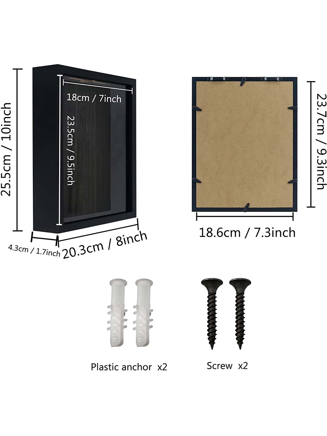 Top Loading Shadow Box Frame with Slot on Top - Various Colors & Sizes Available