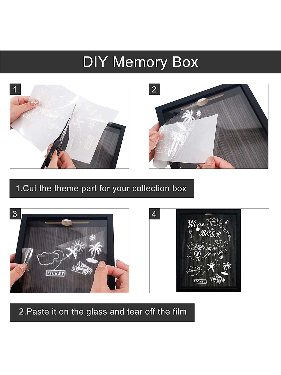 Top Loading Shadow Box Frame with Slot on Top - Various Colors & Sizes Available